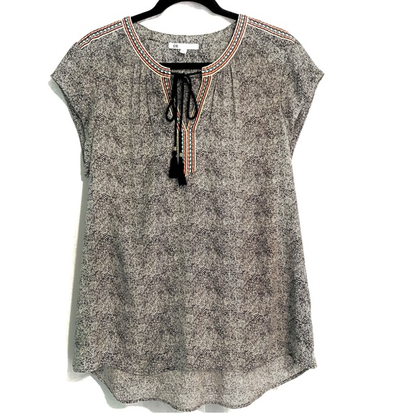 DR2 printed blouse short sleeve - size Large - Picture 2 of 7